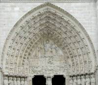 Paris, Cathedrale Notre-Dame, Portail central, Tympan (photo Rene Peyre)